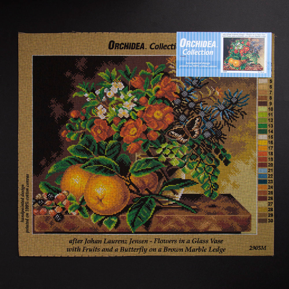 ORCHİDEA 40 x 50 cm Cam Vazodaki Çiçekler Baskılı Goblen 2905M